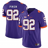 Clemson Tigers 92 Bradley Pinion Purple Nike College Football Jersey Dzhi,baseball caps,new era cap wholesale,wholesale hats